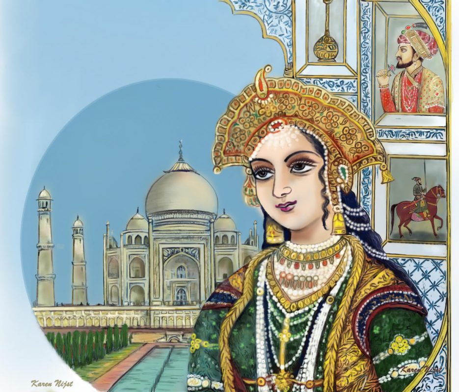 Iconische fantasie tekening Taj Mahal.