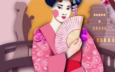 Japans Geisha gekrabbel