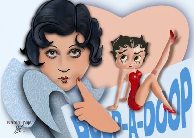 Helen Kane met getuite lippen en Betty Boop