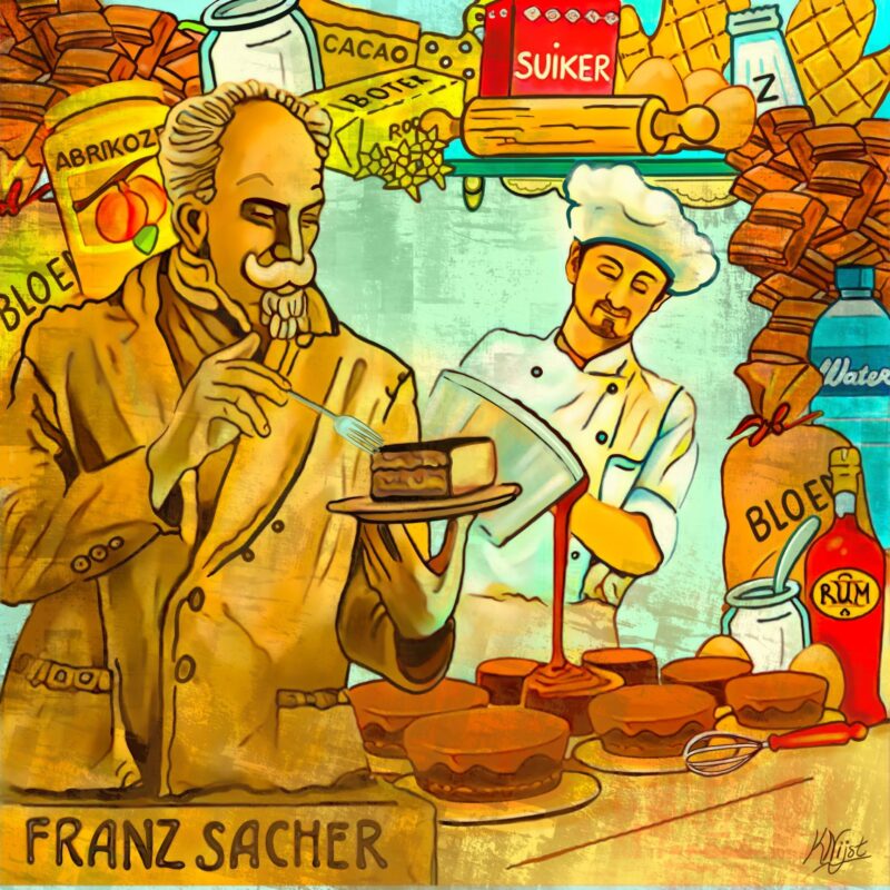 Franz Sacher bereiding Sachertorte Franz Sacher bereiding Sachertorte