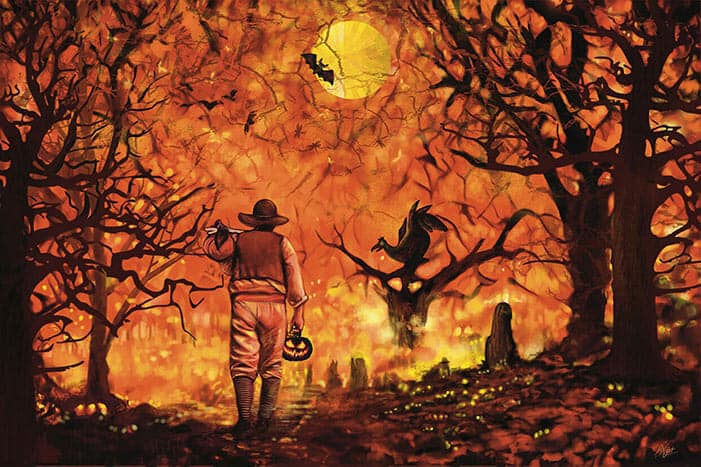 Angstaanjagend Halloween gekrabbel