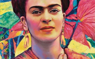 Getekend Portret van Frida Kahlo. Kunst van Lijden en Liefhebben.