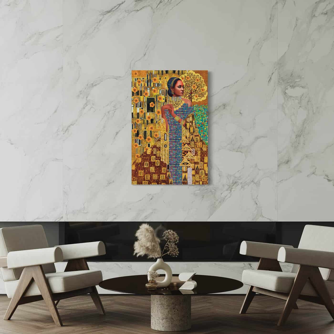 Golden Pakistan Lady á la Klimt - Afbeelding 6