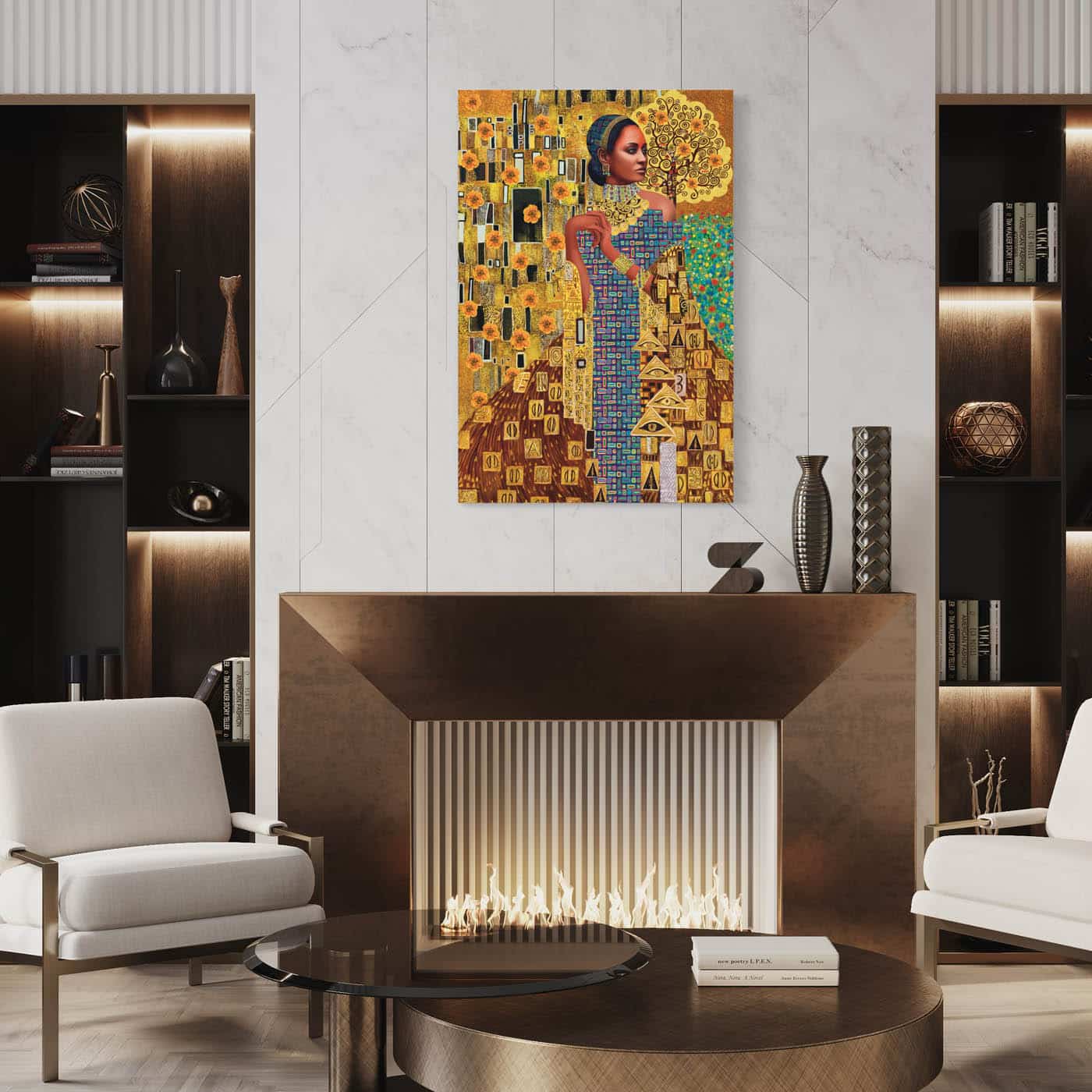 Golden Pakistan Lady á la Klimt - Afbeelding 10