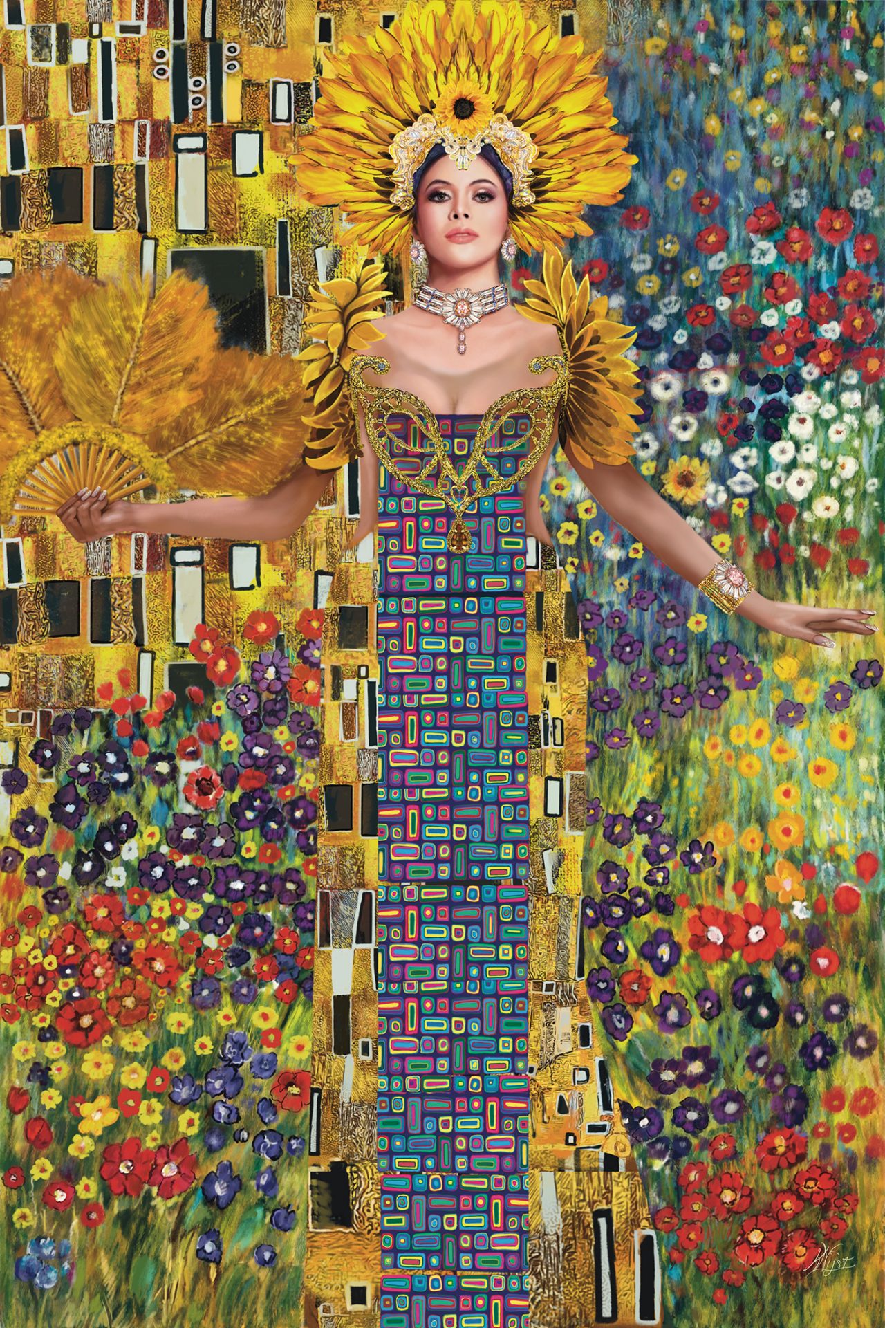 Sunflowers & Shiny Beauty á la Klimt
